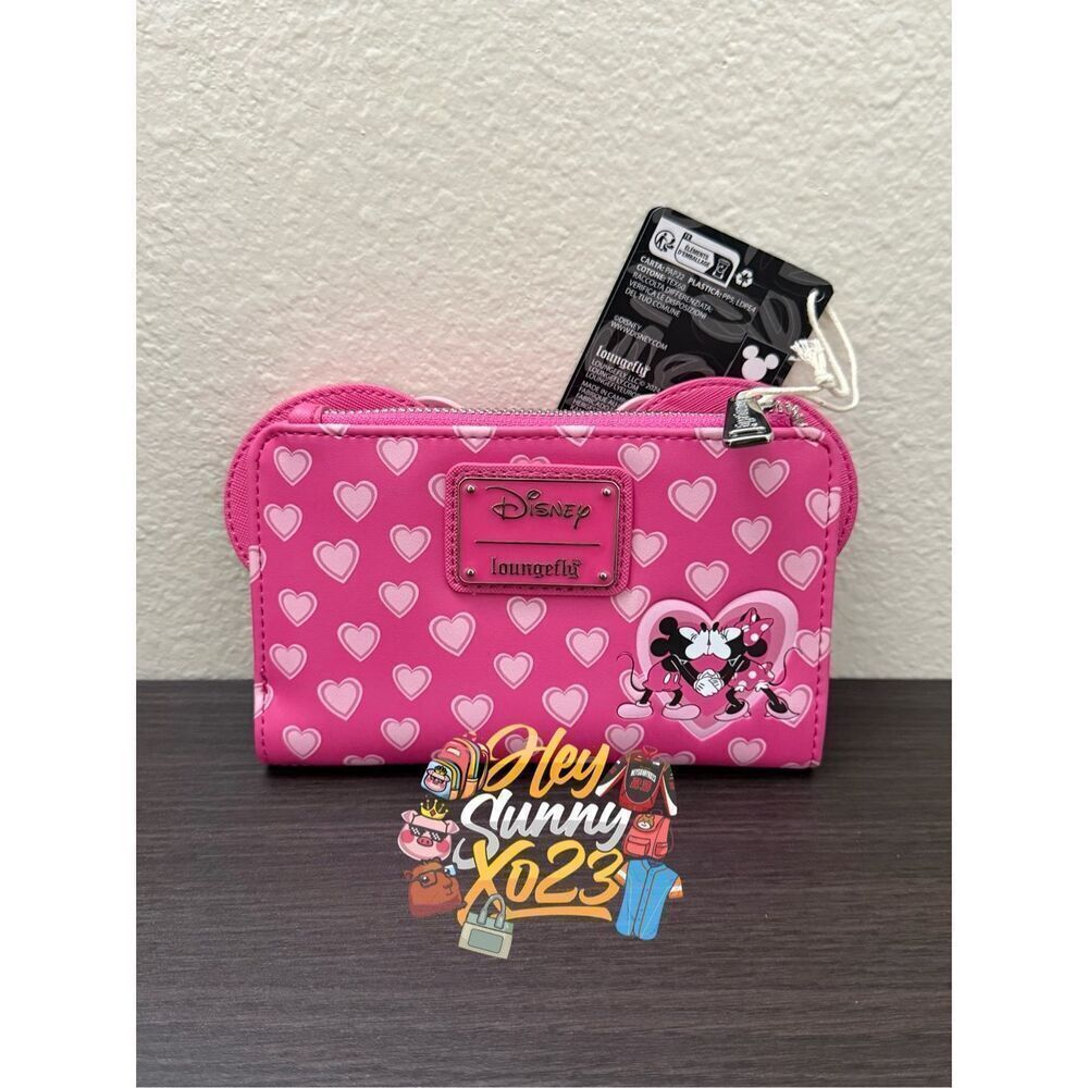 Loungefly Disney Mickey & Minnie Mouse Heart Ears Wallet - Picture 2 of 4